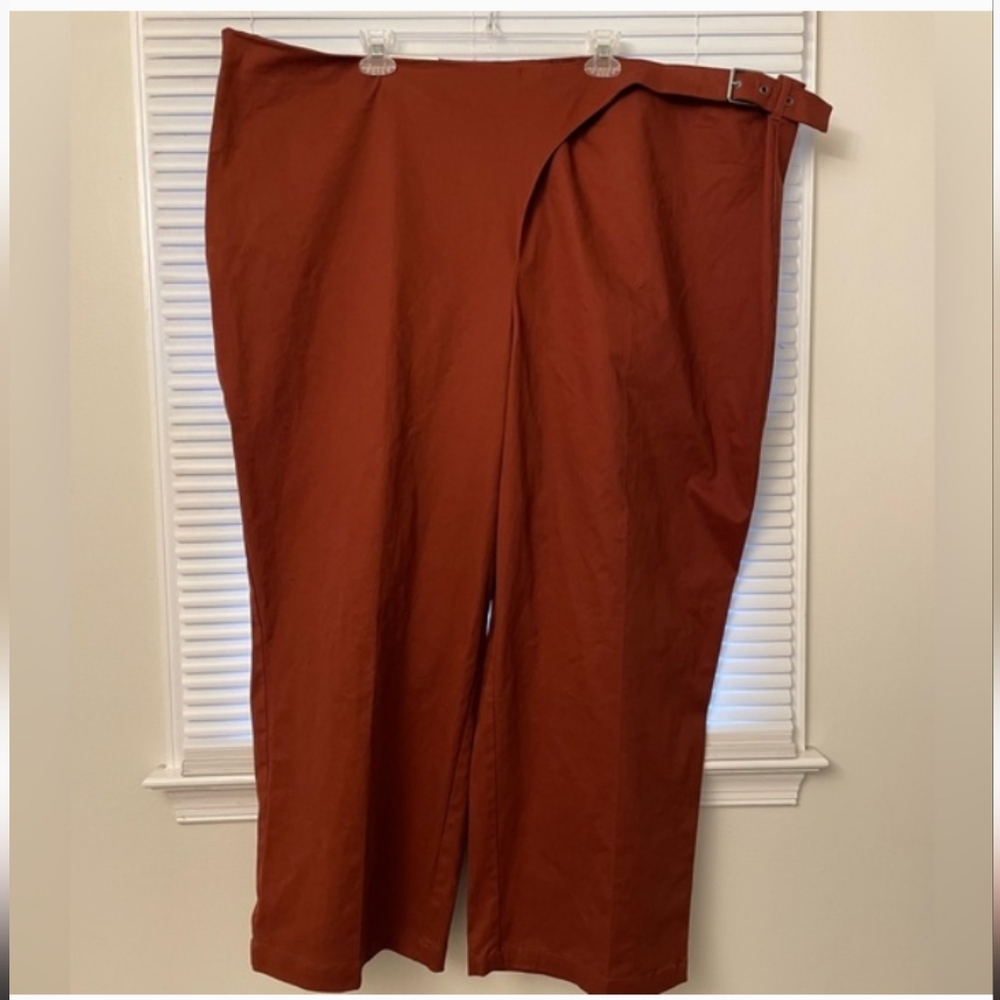 Future Collective Burnt Orange Big Bud style Trouser with Side Cinching Belt